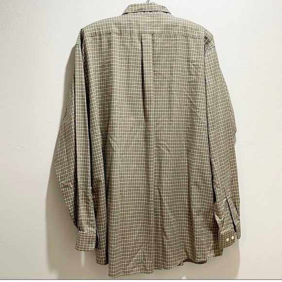 LL BEAN Men’s Green Wrinkle Resistant Plaid LS Button Up Shirt Sz XXL Reg - Picture 3 of 6
